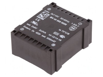 Transformator &amp;Icirc;ncapsulat 6VA 6V 500mA PCB foto