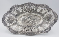 Splendida fructiera veche din argint 900 Armenia - manopera superba- art nouveau
