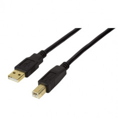 Cablu Logilink UA0266 USB-A Male - USB-B Male 20m negru foto