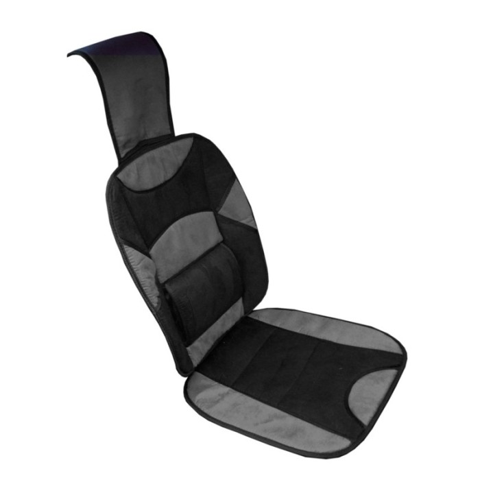Husa scaun auto cu tetiera si suport lombar IN1845, 123 x 46 cm, Negru/Gri Husa scaun auto cu tetiera si suport lombar IN1845, 123 x 46 cm, Negru/Gri