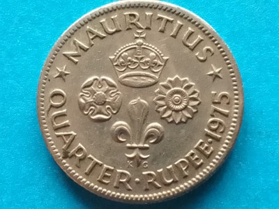 MAURITIUS-QUARTER RUPEE 1975 foto