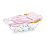 Cumpara ieftin Hamac Cadita Bebelusi BabyJem Roz, 0 luni+ - Suport ergonomic baie, uscare rapida, siguranta sporita