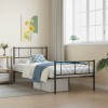 VidaXL Cadru pat metalic cu tăblii de cap/picioare, negru, 107x203 cm