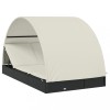 Sezlong 2 pers. acoperis rotund negru 211x112x140 cm poliratan