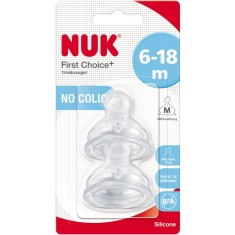 Tetina Nuk Frist Choice+, Silicon, 6-18 Luni, Orificiu Mediu, Set 2Buc