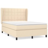 Cumpara ieftin Pat continental cu saltea, crem, 140x200 cm, material textil