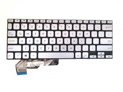 Tastatura Laptop, Asus, VivoBook S14 A403, A403F, X403, X403F, X403FA, X403FAC, S403, S403F, S403FA, S403J, S403JA, ADOL14FA, argintie, us foto