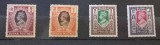 Birmania / Birmania Britanică 1938&ndash;1940 - Set de 4 Timbre de Valoare Mare &bdquo;Păunul Regal &amp; M.S. Regele George al VI-lea / 1R, 2Rs, 5Rs, 10Rs&rdquo; -CLN1
