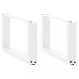 VidaXL Picioare pentru măsuță de cafea &icirc;n formă de U, 2 buc., alb, 50x(30-31) cm, oțel