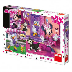 Puzzle 3 in 1 - O zi cu Minnie (55 piese) PlayLearn Toys