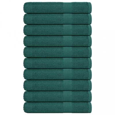 vidaXL Prosoape 10 buc Verde 100x200 cm 360 g/m&amp;sup2; 100% bumbac foto