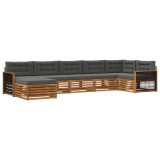 vidaXL Set de canapele de exterior cu pernă 7 pcs Natural și Antracit 3383625