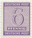1945, 6 Pfennig - Numeral - Ocupația sovietică &icirc;n Saxonia de Vest - Germania, Nestampilat