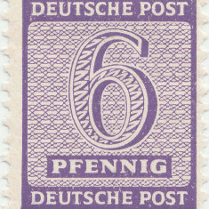 1945, 6 Pfennig - Numeral - Ocupația sovietică în Saxonia de Vest - Germania