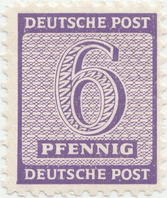 1945, 6 Pfennig - Numeral - Ocupația sovietică &amp;icirc;n Saxonia de Vest - Germania foto