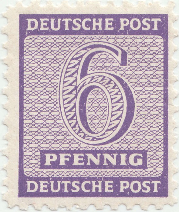 1945, 6 Pfennig - Numeral - Ocupația sovietică &icirc;n Saxonia de Vest - Germania
