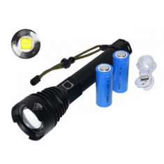 Lanterna Profesionala LED Puternica, Zoom, la USB 2x26650 XHP90 XXM foto