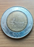 Moneda Italia 500 lire 1992
