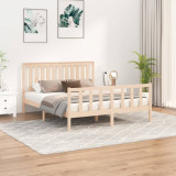 VidaXL Cadru de pat cu tăblie King Size, 150x200 cm lemn masiv pin