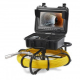 Camera inspectie endoscop Vevor Profesional, Monitor mare color HD 9&rdquo;, Lungime 120 m, IP68, 12xLed, pentru conducte
