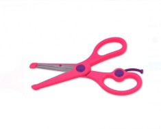 Foarfeca din plastic pentru copii, Plastic, Fucsia, 13.5 cm