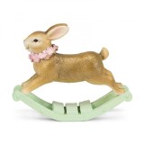 Decoratiune Paste Iepuras Balansoar 16cm Auriu Kidmania - Ornament Pastel, Figurine Iepuri, Decor Casa Primavara