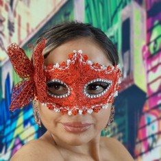MSK105-3 Masca de carnaval din broderie, model venetian