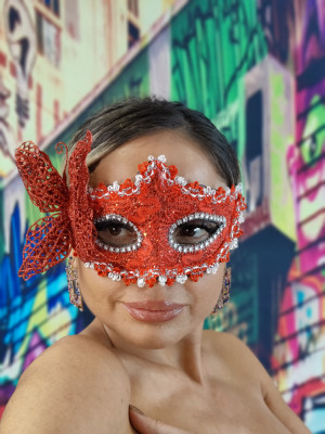 MSK105-3 Masca de carnaval din broderie, model venetian foto