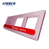 Cumpara ieftin Panou Livolo din sticla roz pentru 1 intrerupator touch si 2 prize