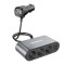 Dudao &icirc;ncărcător auto 2x USB / 3x adaptor brichetă, negru (R1Pro-black)