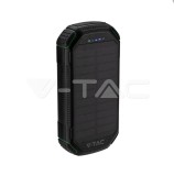 Baterie Externa Solara V-TAC 30000 mAh, Incarcare Wireless, Negru