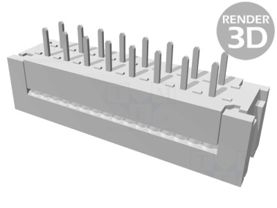 Conector IDC 16 pini 2x8 THT foto