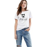 Tricou dama alb - f*ck off Mickey Mouse - M