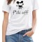 Tricou dama alb - f*ck off Mickey Mouse - M