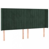 Cumpara ieftin Tablie pat cu aripioare verde inchis 163x16x118/128 cm catifea