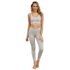 Set Fitness Dama SofiaCONCEPT&reg; Kaki, Modelator Push Up, 2 Piese (Colanti Talie Inalta + Bustiera), Yoga, Pilates - Marimea M