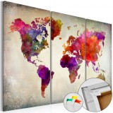 Cumpara ieftin Tablou din plută - Mosaic of Colours [Cork Map] 120x80 cm