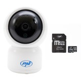 PNI IP390T 1080P video surveillance camera package with PTZ WiFi H264+MicroSD memory card PNI 128GB with SD adapter