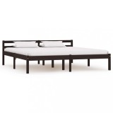 Cumpara ieftin Cadru de pat, maro &icirc;nchis, 180 x 200 cm, lemn masiv de pin