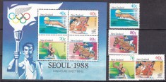 Noua Zeelanda 1988 sport olimpiada MI 1033-1036 + bl.16 ww100 MNH foto