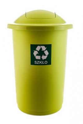 Cos Plastic Reciclare Selectiva, Capacitate 50l, Plafor Top - Verde Cu Capac Verde - Sticla foto