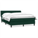 vidaXL Pat box spring cu saltea, verde &icirc;nchis, 160x220 cm, catifea 3317406