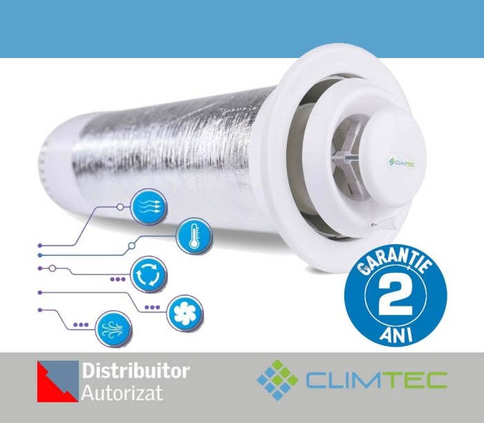 Recuperator CLIMTEC RD 125 Base, debit aer 60 mc/h