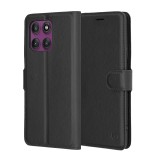 Husa Motorola Edge 60 Pro Techsuit Leather Folio, negru