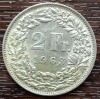 (A104) MONEDA DIN ARGINT ELVETIA - 2 FRANCS FRANCI 1963, LUCIU DE BATERE, Europa