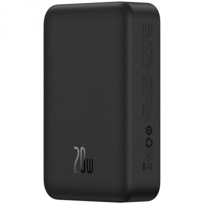 Baterie Externa Wireless Baseus Magnetic Mini, 20000mAh, 20W, PD + FQI, 1 x QI - 1 x USB-C, Neagra PPCX150001 foto