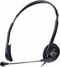 CASTI Genius, &quot;HS-200C&quot;, cu fir, standard, utilizare multimedia, microfon pe brat, conectare prin Jack 3.5 mm, negru, &quot;31710151100&quot;, (timbru verde 0.8