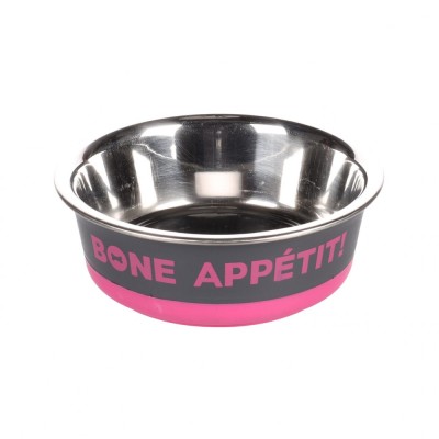 CASTRON PENTRU CAINI DIN INOX BONE APPETIT FUCHSIA FLAMINGO 14CMx400ML foto
