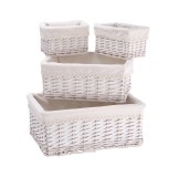 Cumpara ieftin Set 4 cosuri depozitare lemn rachita alba 20 x 15 x 12 cm, 34,5 x 25 x 14 cm, 40 x 30 x 16 cm