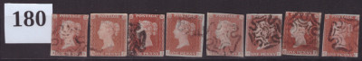 180-ANGLIA-Marea Britanie1841-1844=1d red-braun,8 timbre stampila cruce de Malta foto